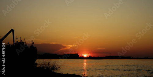 sunset in the city