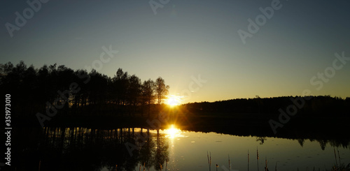 Sunset over the lake
