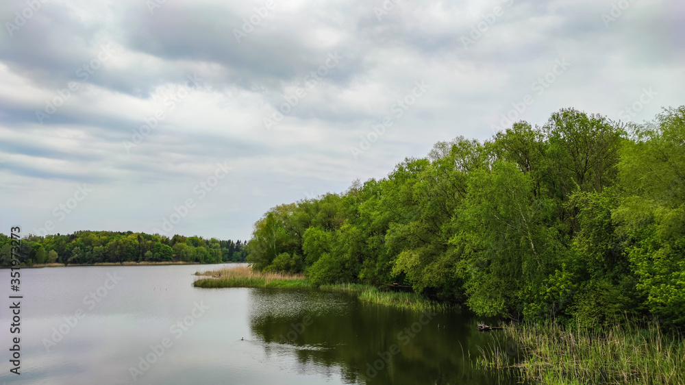 Perfect lake landscape in the spring season