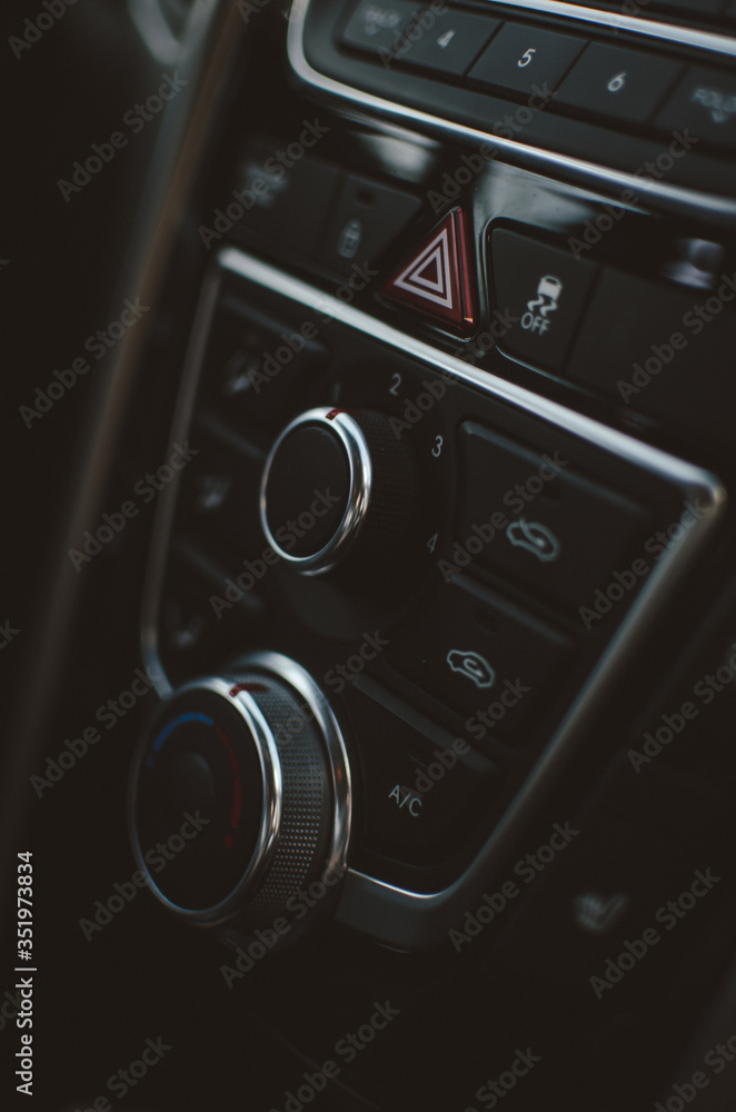 Photo fo the car buttons in the interior. Photo fo the car buttons in the interior.