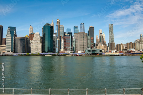Lower Manhattan skyline view from Brooklyn Bridge Park in Brooklyn © MISHELLA