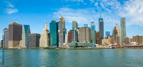 Lower Manhattan skyline view from Brooklyn Bridge Park in New York City © MISHELLA