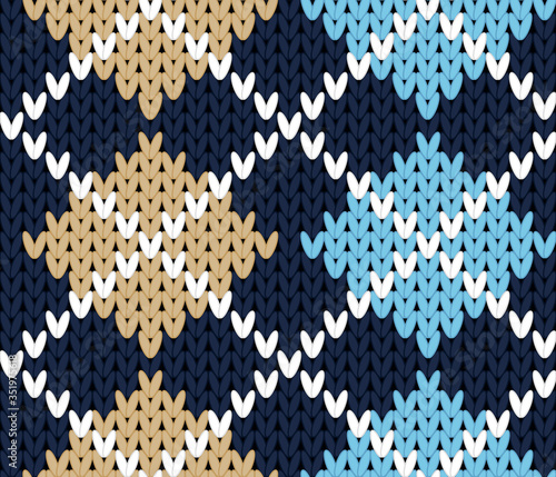 vector knitting seamless background: geometric argyle pattern