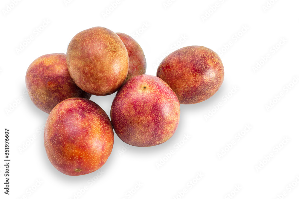 Passion Fruits tropical asian fruits and diet food isolated on white background Passion Fruits tropical asian fruits and diet food isolated on white background