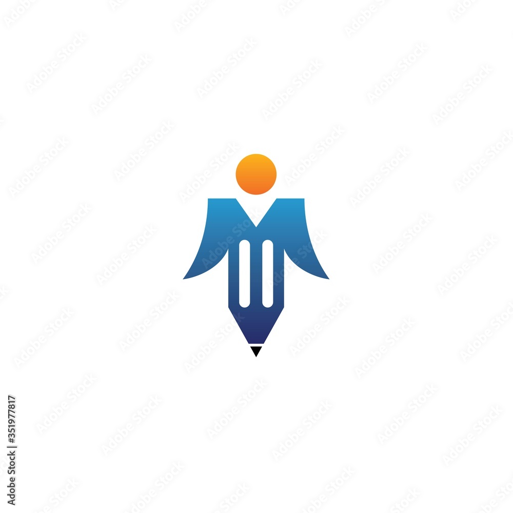 pencil with creativity logo design template pencil with creativity logo design template