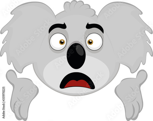 Photography Vector illustration of the face of a koala cartoon