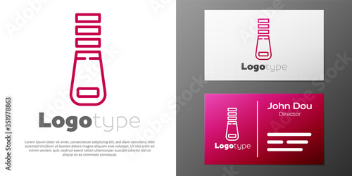 Logotype line Zipper icon isolated on white background. Logo design template element. Vector Illustration