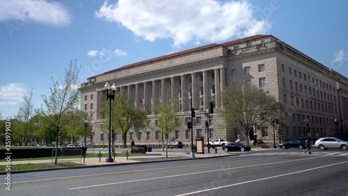 Wallpaper Mural Establishing motion shot of the US Department of Commerce federal building on a beautiful day in Washington, DC. Torontodigital.ca