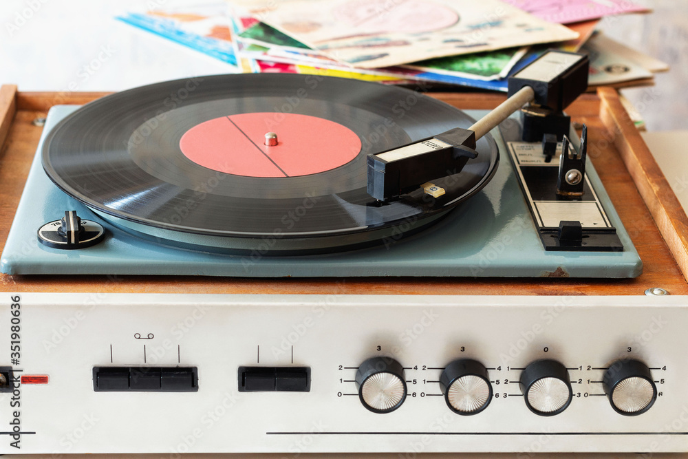 Obraz premium Player of the Soviet era. Translation: 