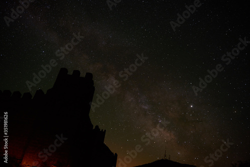 Milky way over castle