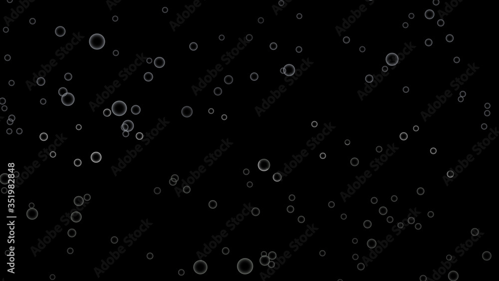 Realistic bubbles champagne on a black background. 3d animation of bubbles moving and floating on a black background. Drink bubbles Realistic bubbles champagne on a black background. 3d animation of bubbles moving and floating on a black background. Drink bubbles