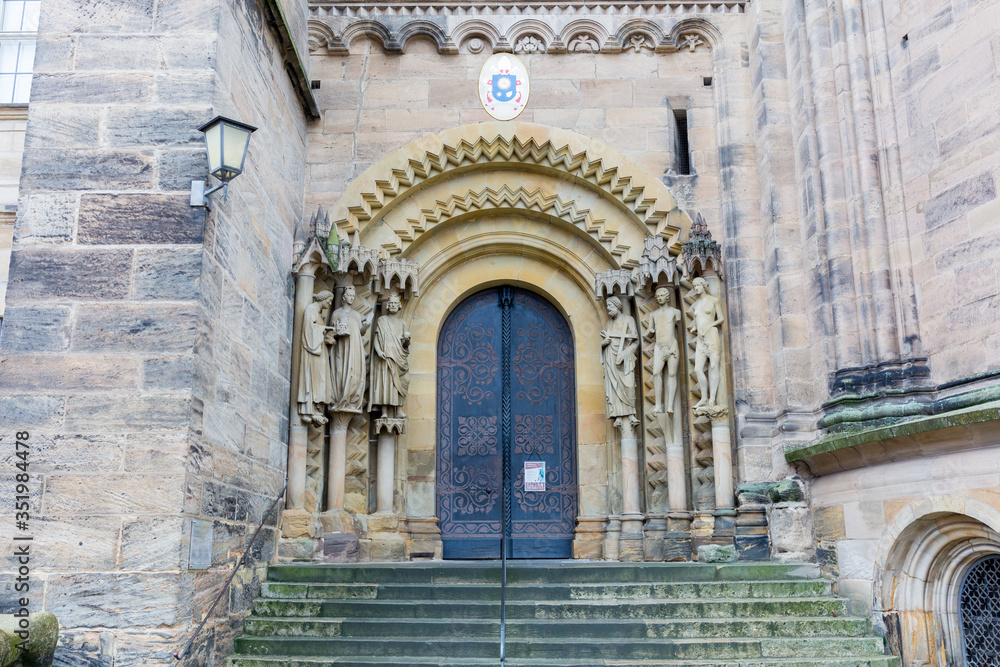 View on the Adamspforte - one of the main entrance gates to Bamberg cathedral