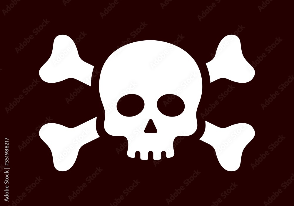 Threatening skull and crossbones sign vector icon flat isolated Threatening skull and crossbones sign vector icon flat isolated