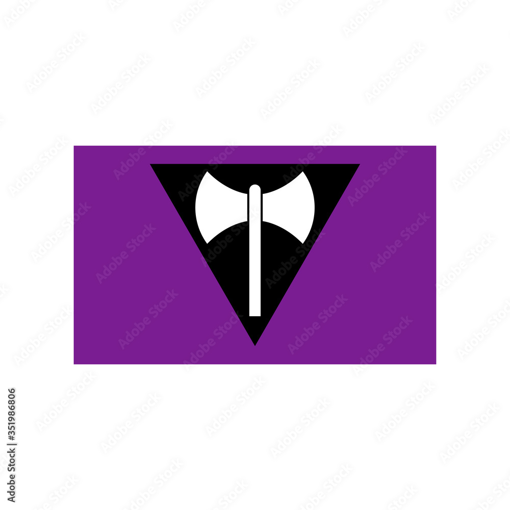 Lesbian feminist flag symbol vector icon. LGBT symbol Isolated on white background