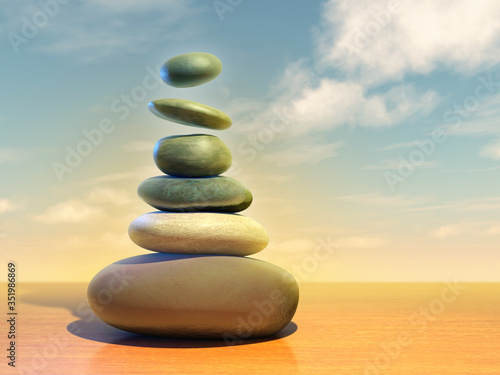 Floating meditation stones