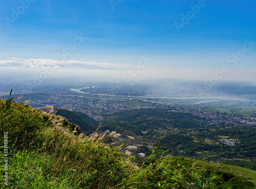 High angle view of the cityscape from Yangmingshan National Park