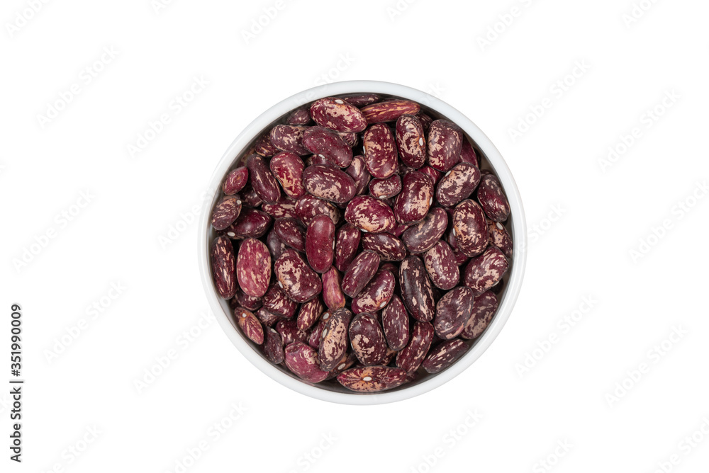 Raw Beans on White Plate Raw Beans on White Plate