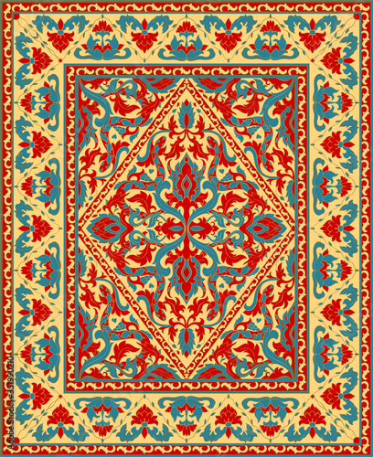 Oriental floral carpet.
