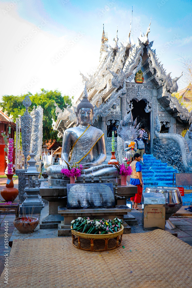 A beautiful view of Wat Sri Suphan, the Silver Temple at Chiang Mai, Thailand.