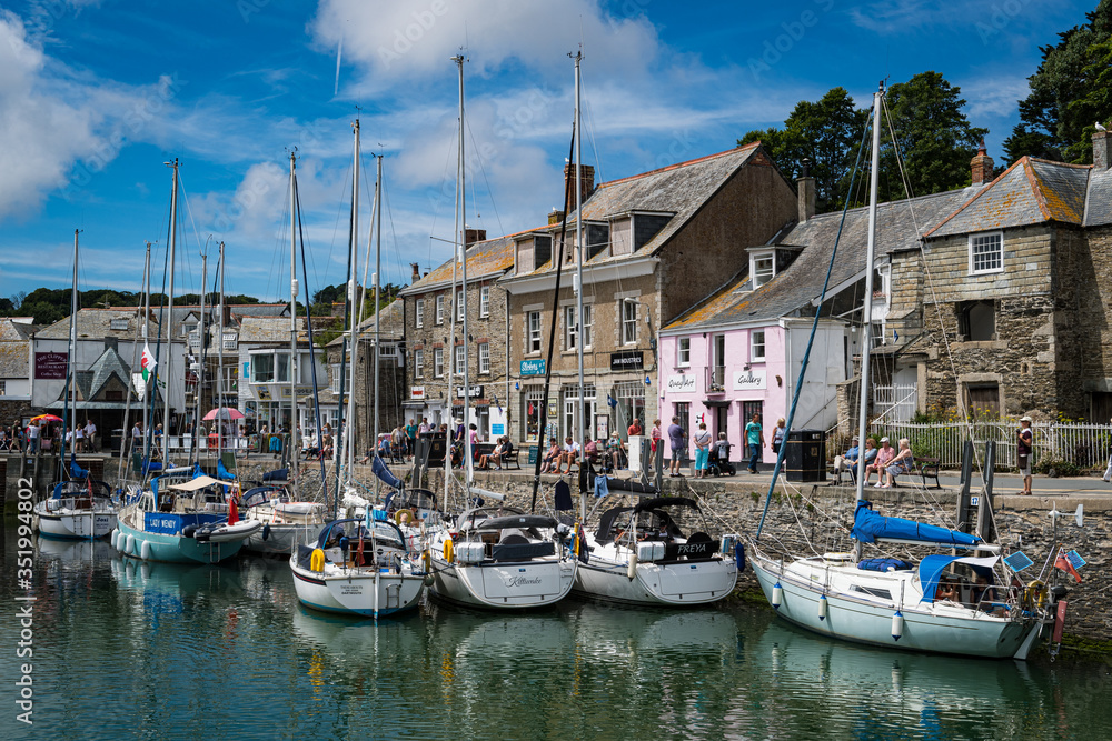 Padstow, Cornwall - July 2017: summers day in the fishing village
