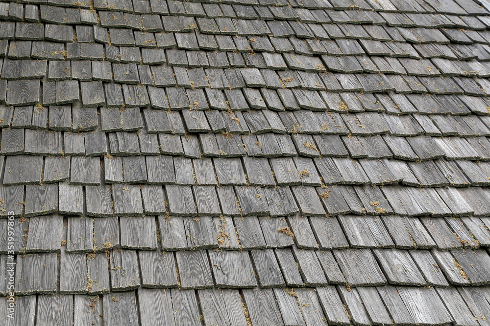 Traditional wooden roof tile of old house Traditional wooden roof tile of old house