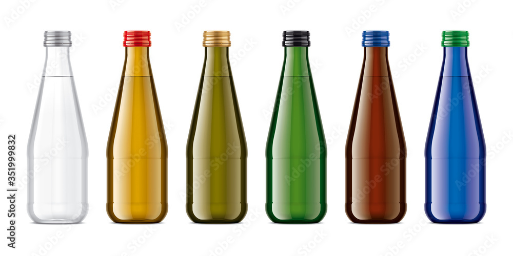Set of Colored Glasses Bottles. Set of Colored Glasses Bottles.