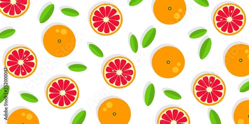 Grapefruit background. Orange tangerine grapefruit lemon lime on a white background. Vector illustration of summer fruits and citrus. Citrus icons silhouettes. Cute painted grapefruits. Tropical fruit