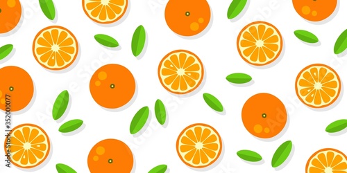 Fototapeta Naklejka Na Ścianę i Meble -  Orange background. Orange tangerine grapefruit lemon lime on a white background. Vector illustration of summer fruits and citrus. Citrus icons and silhouettes. Cute painted oranges. Tropical fruits