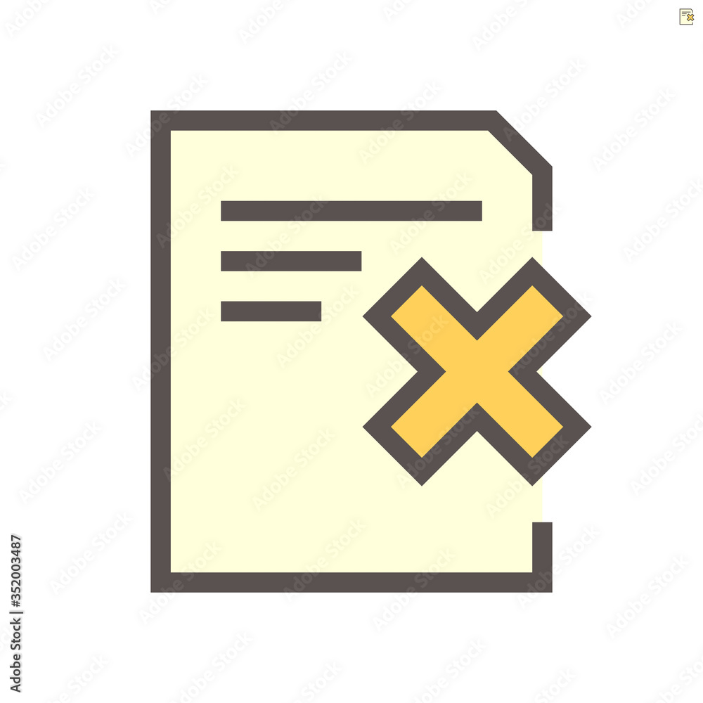 Obraz premium Reject document vector icon set design, 48X48 pixel perfect and editable stroke.