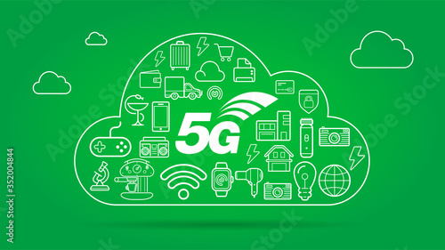 5G IOT Internet of Things Smart Home Vector Quality Design with Icons