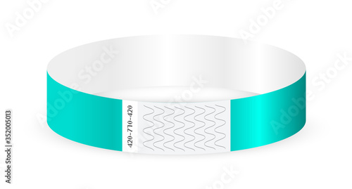 Empty paper or tyvek bracelet or wristband. Sticky hand entrance event paper bracelet isolated on a transparent background.