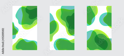 Set of Jelly Fluid Lava Lamp Dynamic Wallpaper for Devices. Trendy Design Graphics Used for Background Screen.