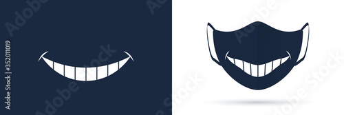 Broad smile print design for kids medical, face mask.