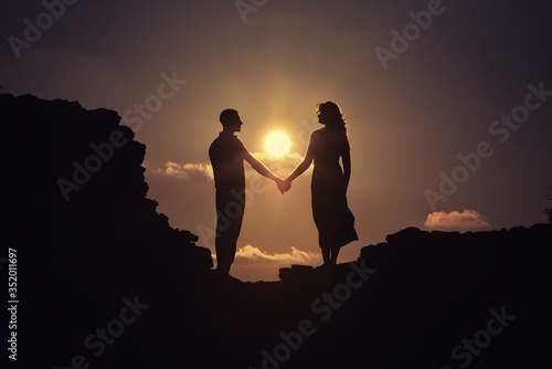 
Wedding photo shoot of a couple at sunset