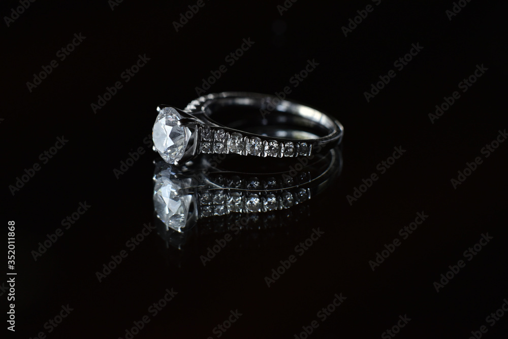 wedding ring on a black background wedding ring on a black background