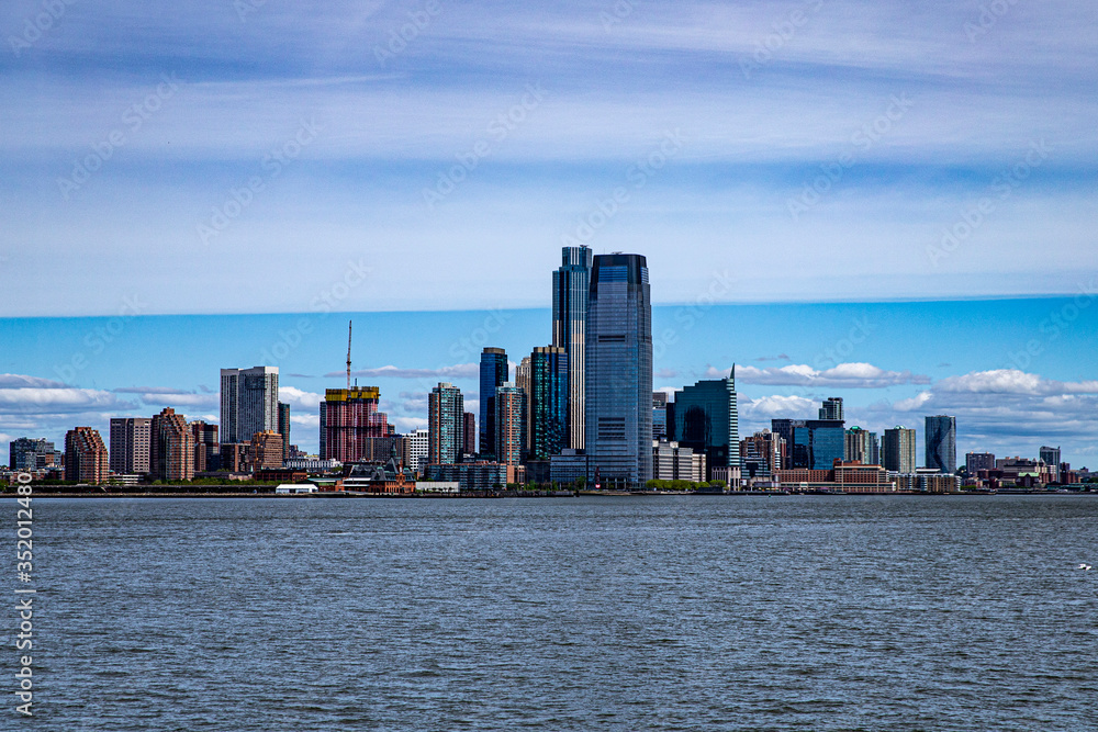 Fototapeta premium Jersey City from Staten Island Ferry
