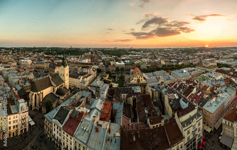 Lviv, Ukraine, sunset