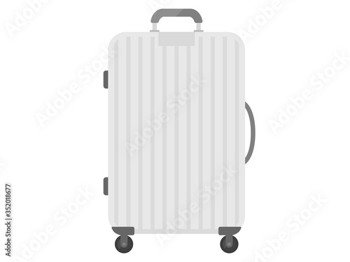 シルバーのスーツケースのイラスト