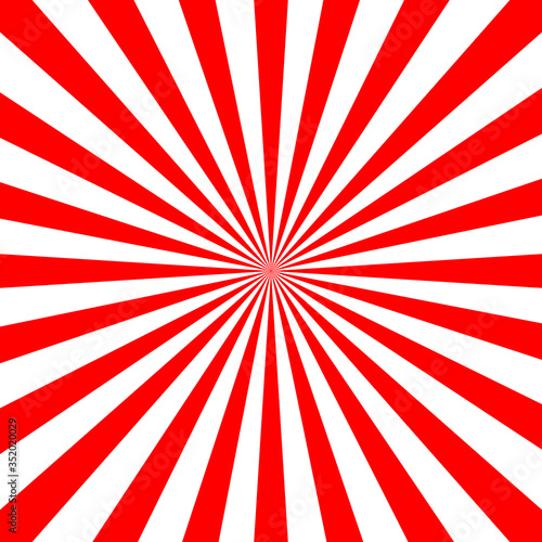 Red radial background, poster design template, vector illustration