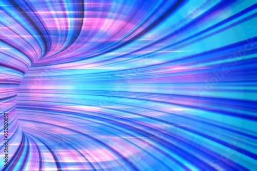 speed. Information transfer via data cable - abstract colorful futuristic background with glowing lines photo