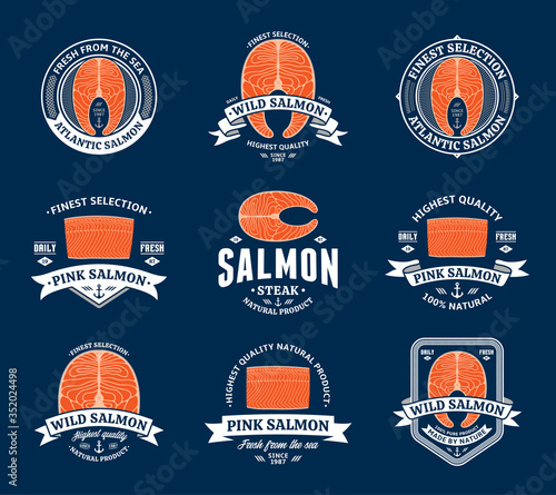 Salmon logo and design elements
