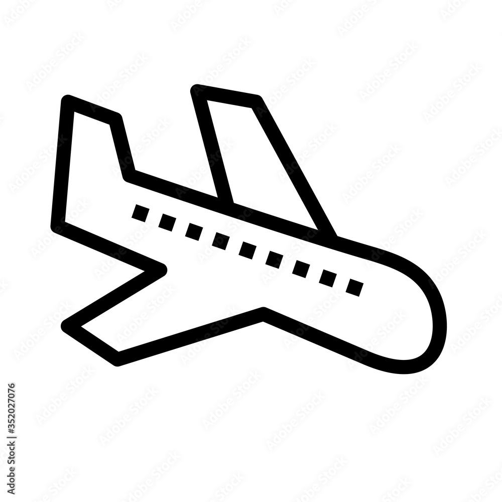 airplane arrival flat style icon