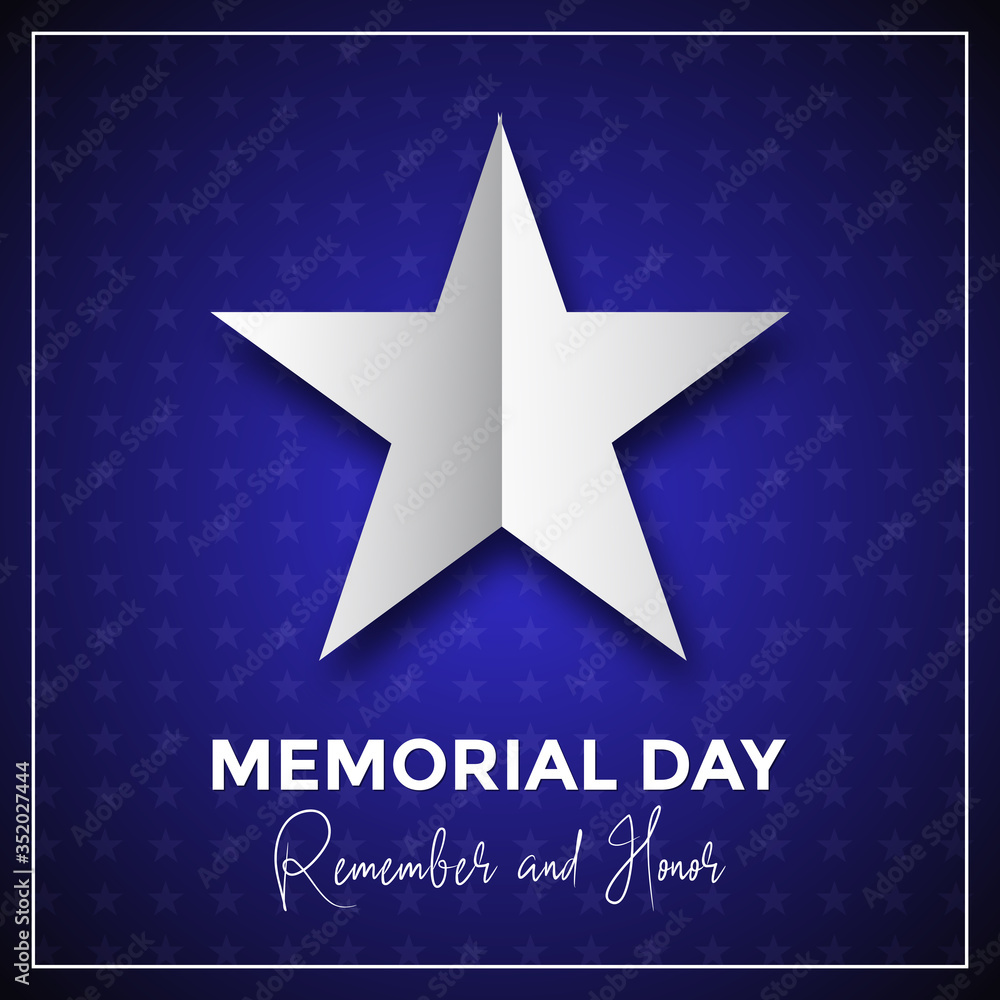 Obraz premium USA Memorial Day, remember and honor of the warriors served the country. Poster, card design. Vector illustration.