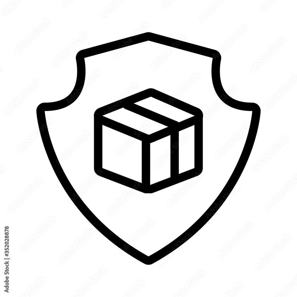 shield with box delivery service flat style
