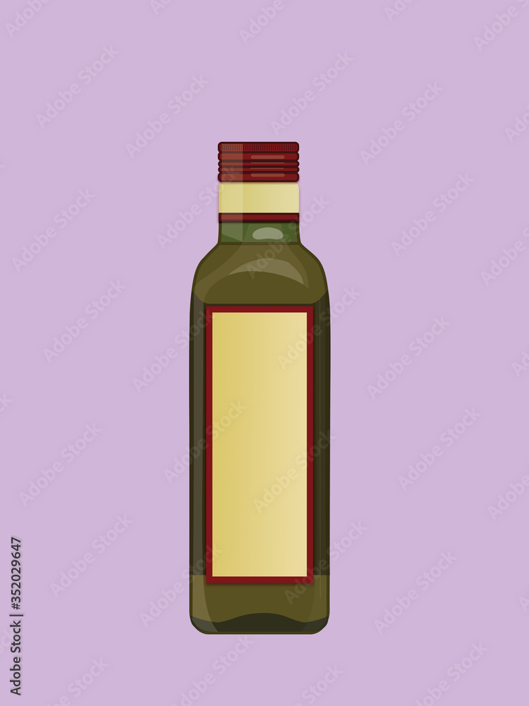 Illustration of an olive oil bottle with a blank label Illustration of an olive oil bottle with a blank label