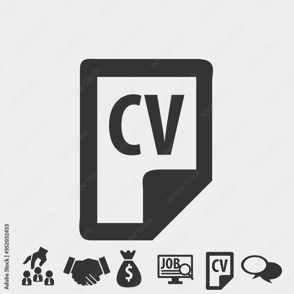 CV icon vector illustration for website and graphic design CV icon vector illustration for website and graphic design