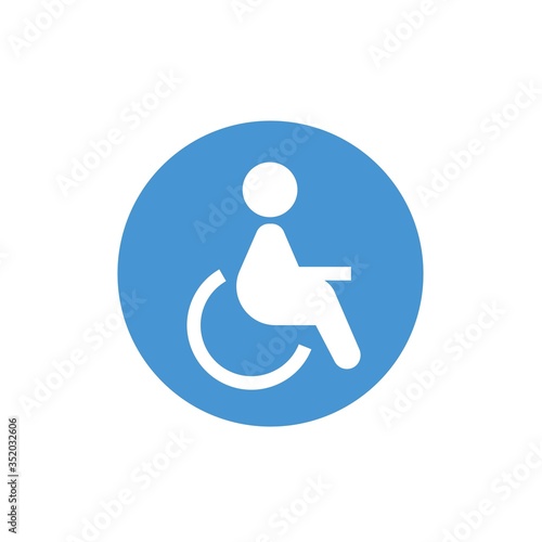 disabled wheelchair icon vector illustration sign