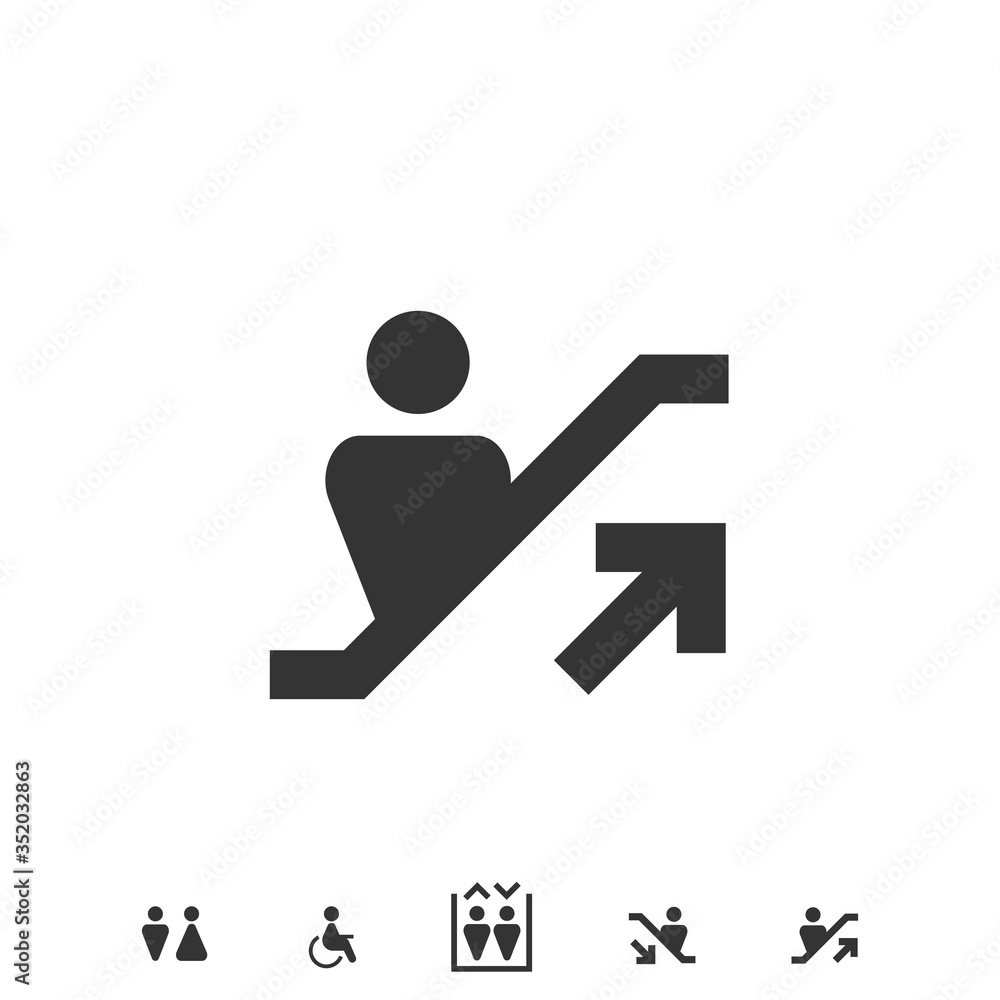 escalator icon vector illustration sign