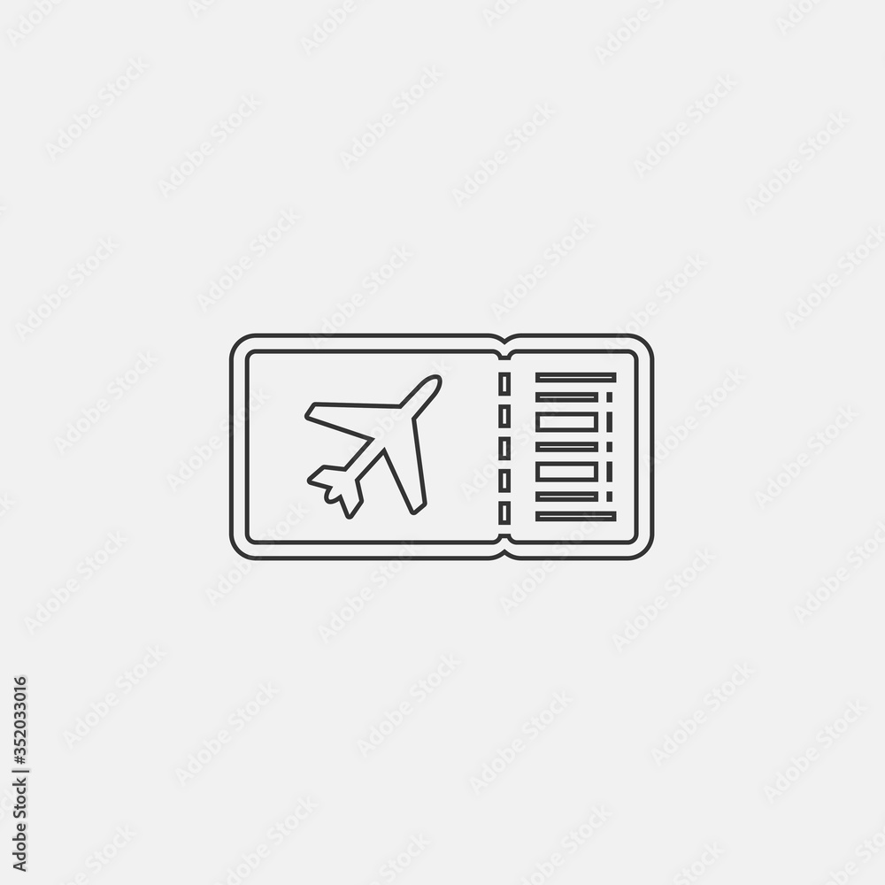 plane airline ticket icon vector illustration for website and graphic design plane airline ticket icon vector illustration for website and graphic design