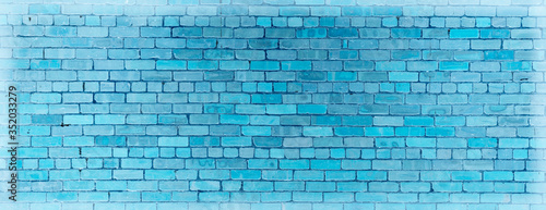 Blue abstract brick wall background.